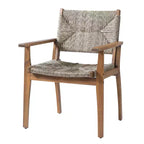 Christopher Knight Home Nan Farmhouse 5 Piece Outdoor Acacia Wood Dining Set with 4 Wicker Armchairs
