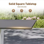 Captiva Designs 5pc Patio Dining Table with X-Shaped Legs & Woven Pull Cord Back with Seat Cushion