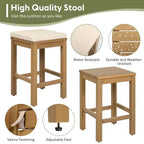 GDFStudio Mason Ensemble de 5 pièces de table de bar moderne en bois d'acacia avec 4 tabourets coussinés pour terrasse