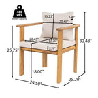 Christopher Knight Home Kaja Ensemble de salle à manger d'extérieur 7 pièces en bois d'acacia, cadre finition teck avec coussin beige