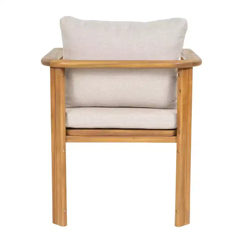 Christopher Knight Home Kaja Ensemble de salle à manger d'extérieur 7 pièces en bois d'acacia, cadre finition teck avec coussin beige