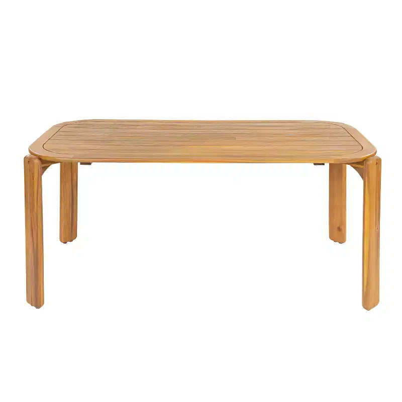 Christopher Knight Home Kaja Ensemble de salle à manger d'extérieur 7 pièces en bois d'acacia, cadre finition teck avec coussin beige