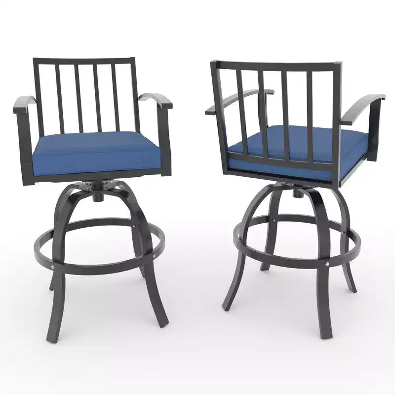 ALAULM 3PCS Patio Bar Set, Patio Table Set w/2 High Barstools&1 Bar table, for Kitchen, Lawn, Patio