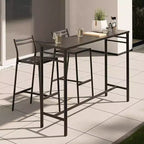 LAUSAINT HOME Ensemble de bar d'extérieur 3 pièces avec table et chaises de bar de patio Dossier ergonomique