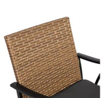 Table et chaises d'extérieur en osier 5 pièces Whisen, ensemble table et chaises de salle à manger de patio avec plateau de table carré en acier