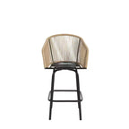 Tabourets de bar de patio Whisen, 2 pièces, avec accoudoirs et dossier, tabourets de bar en osier pour jardin et cour arrière