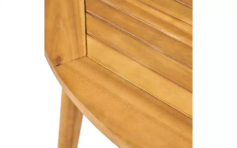 Christopher Knight Home Sachin Ensemble de salle à manger moderne 5 pièces en bois d'acacia avec table ronde à lattes pour patio
