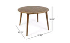 Christopher Knight Home Sachin Ensemble de salle à manger moderne 5 pièces en bois d'acacia avec table ronde à lattes pour patio