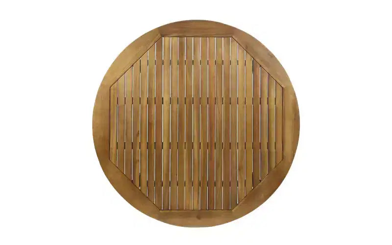 Christopher Knight Home Sachin Ensemble de salle à manger moderne 5 pièces en bois d'acacia avec table ronde à lattes pour patio