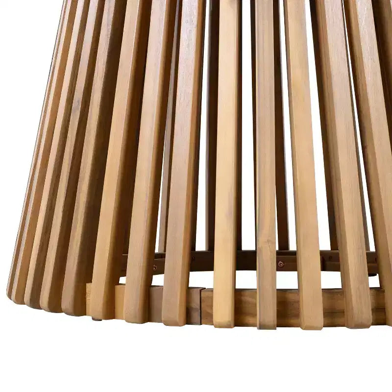 Christopher Knight Home Siddharth Modern 5 Piece Acacia Wood Patio Dining Set with Round Slatted Table