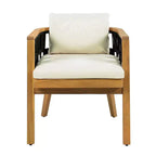 Christopher Knight Home Siddharth Modern 5 Piece Acacia Wood Patio Dining Set with Round Slatted Table