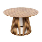 Christopher Knight Home Siddharth Modern 5 Piece Acacia Wood Patio Dining Set with Round Slatted Table
