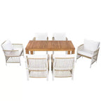 Ensemble de salle à manger d'extérieur 5 pièces Whisen résistant aux intempéries, table ronde extensible et 4 chaises en rotin