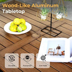 HAPPATIO Outdoor Dining Set, Aluminum Patio Dining Set with Wood-Like Hand-Painted Finish, Easy Assembly for Backyard, Garden, Porch