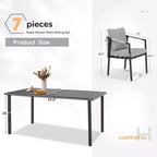 Ensemble de salle à manger de patio HAPPATIO, ensemble de salle à manger d'extérieur en rotin tressé, chaises en corde tressée avec coussins pour pelouse et jardin