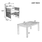 GDFStudio Nicolas – Ensemble de salle à manger 5 pièces en bois et métal avec 4 fauteuils en rotin tressé