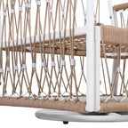 Ensemble de jardin bohème 3 pièces avec 2 chaises longues et une table d'appoint, en corde tressée, pour patio