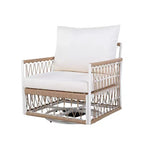 Ensemble de jardin bohème 3 pièces avec 2 chaises longues et une table d'appoint, en corde tressée, pour patio