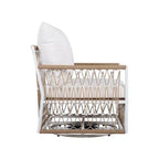 Ensemble de jardin bohème 3 pièces avec 2 chaises longues et une table d'appoint, en corde tressée, pour patio