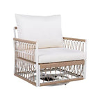 Ensemble de jardin bohème 3 pièces avec 2 chaises longues et une table d'appoint, en corde tressée, pour patio