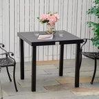 Patio Dining Table for 4, Rectangular Aluminum Outdoor Table for Garden Lawn Backyard, Black