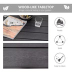 Table à manger de patio pour 4 personnes, table d'extérieur rectangulaire en aluminium pour jardin, pelouse, cour arrière, noire