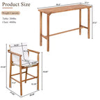 Ensemble de salle à manger GDFStudio Agnes Patio moderne 3 pièces en bois d'acacia hauteur comptoir avec tabourets coussinés