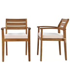 Whisen 7-piece Rustic Wood Outdoor Dining Set - Seats 8, Patio Furniture Set with Removable Cushions, Chairs and Bench, Weather Resistant - Natural