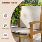Ensemble de salle à manger d'extérieur Gymax 9 pièces en bois d'acacia avec trou de parasol de 5 cm pour jardin et arrière-cour Naturel et gris