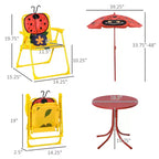 Kids Table and Chair Set, Outdoor Folding Garden Furniture, Picnic Table for Patio Backyard, with Removable & Height Adjustable Sun Umbrella