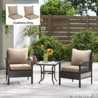 4 coussins de chaise de patio avec assise et dossier, ensemble de coussins de rechange résistants à la décoloration