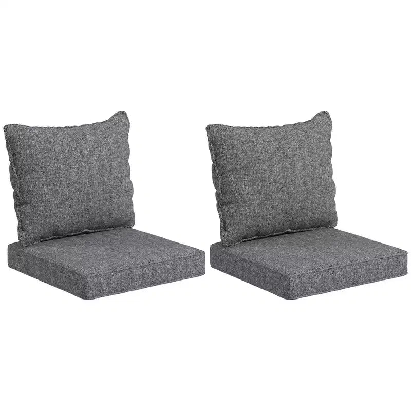 4 Patio Chair Cushions with Seat & Backrest, Fade Resistant Seat Replacement Cushion Set