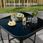 Ensemble de mobilier de bar de jardin 5 pièces avec tabourets pivotants, table à plateau en verre Textilène bleu, ensemble de chaises de bar pivotantes hautes en textilène résistant aux intempéries