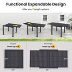 Gymax 7PCS Expandable Outdoor Dining Set w/Slatted Tabletop & Seats for Deck Garden