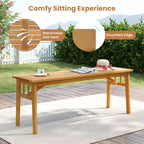 Gymax 3PCS Patio Dining Set Rectangular Picnic Table & 2 Benches w/1.97 Umbrella Hole