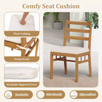 Gymax 6PCS Patio Acacia Wood Dining Set w/Bench 1.97 Umbrella Hole Cushions for Yard
