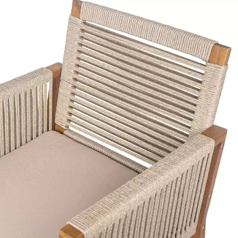 Ensemble de salle à manger d'extérieur rustique 7 pièces Christopher Knight Home Sarene en bois d'acacia avec corde tressée à la main