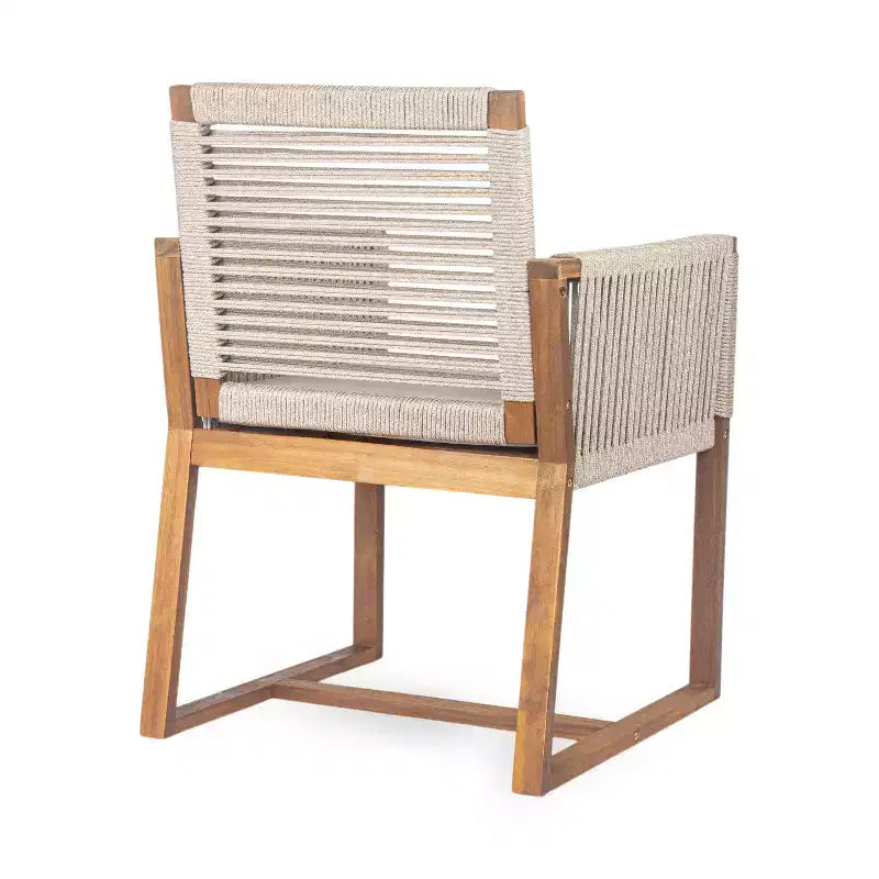 Ensemble de salle à manger d'extérieur rustique 7 pièces Christopher Knight Home Sarene en bois d'acacia avec corde tressée à la main