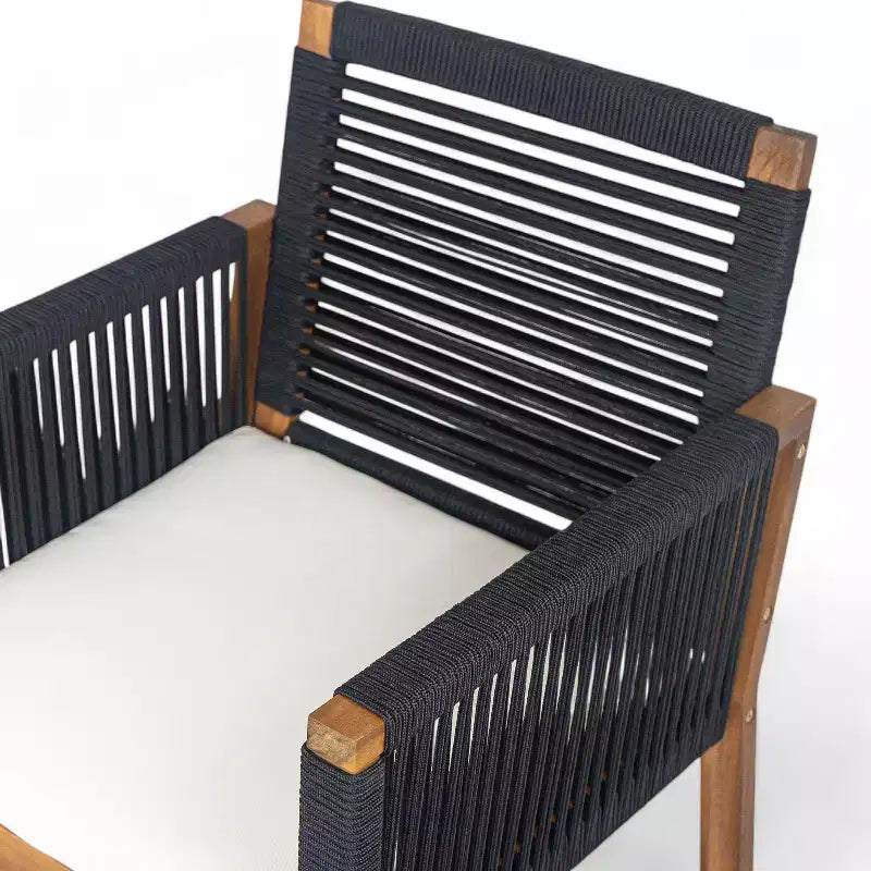 Ensemble de salle à manger d'extérieur rustique 7 pièces Christopher Knight Home Sarene en bois d'acacia avec corde tressée à la main