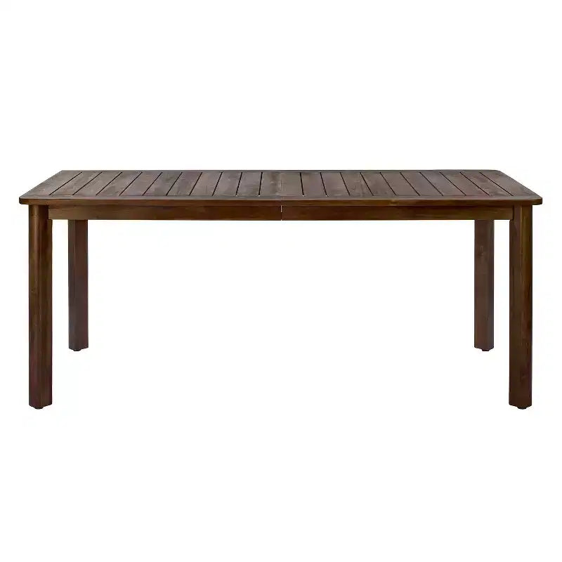 Christopher Knight Home Nadi Farmhouse Acacia Wood Upholstered Dining Set with 6 Wicker Backrest Chairs and Slatted Tabletop