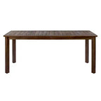 Christopher Knight Home Nadi Farmhouse Acacia Wood Upholstered Dining Set with 6 Wicker Backrest Chairs and Slatted Tabletop