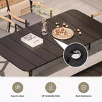 LAUSAINT HOME Ensemble de salle à manger d'extérieur, ensemble table et chaises d'extérieur avec trou pour parasol