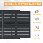 HAPPATIO Outdoor Expandable Dining Table, Aluminum Patio Dining Table for 4-8 Person, Powder-Coated Rectangular Table with Umbrella Hole