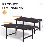 HAPPATIO Outdoor Expandable Dining Table, Aluminum Patio Dining Table for 4-8 Person, Powder-Coated Rectangular Table with Umbrella Hole