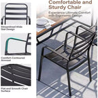 LAUSAINT HOME Ensemble de Table et Chaises d'extérieur A-Frame pour 4 Personnes avec 4 Crochets, Salon de Jardin