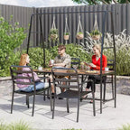 LAUSAINT HOME Ensemble de Table et Chaises d'extérieur A-Frame pour 4 Personnes avec 4 Crochets, Salon de Jardin