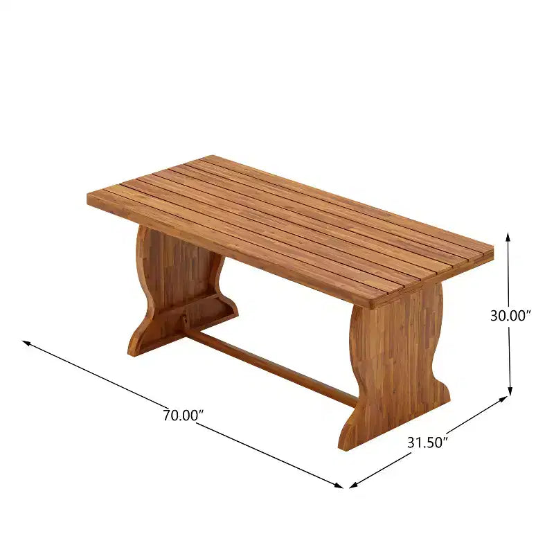 Christopher Knight Home Brigitte 7 Piece Outdoor Rustic Woven Wicker Acacia Wood Dining Set