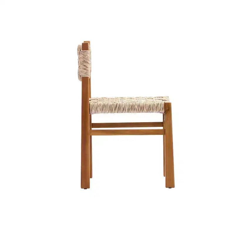 Christopher Knight Home Brigitte 7 Piece Outdoor Rustic Woven Wicker Acacia Wood Dining Set