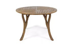 ModernLuxe Acacia Wood Patio Dining Set, Outdoor Dining Table and 4 Woven Rope Armchairs with Cream Cushions, Teak+Black