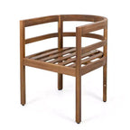 Christopher Knight Home Bennett Patio Rustic 7-Piece Acacia Wood Expandable Dining Table and Chairs Set with Cushions